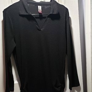 Plain black collard shirt
